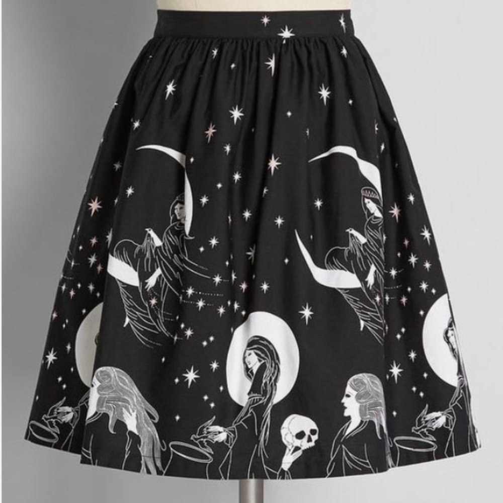 Modcloth witch skirt (Moonstruck Maven skater skirt size XS) - Picture 1 of 4